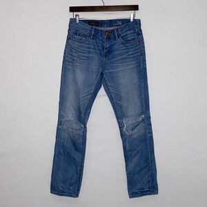 J. Crew Slim Broken In Boyfriend Jeans Busted Knees, Medium Wash - Size 26